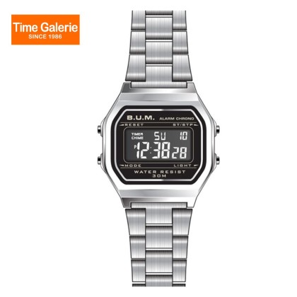 BUM Unisex BM03601A Silver Stainless Steel Band Digital Watch BUM Unisex BM03601A Silver Stainless Steel Band Digital Watch